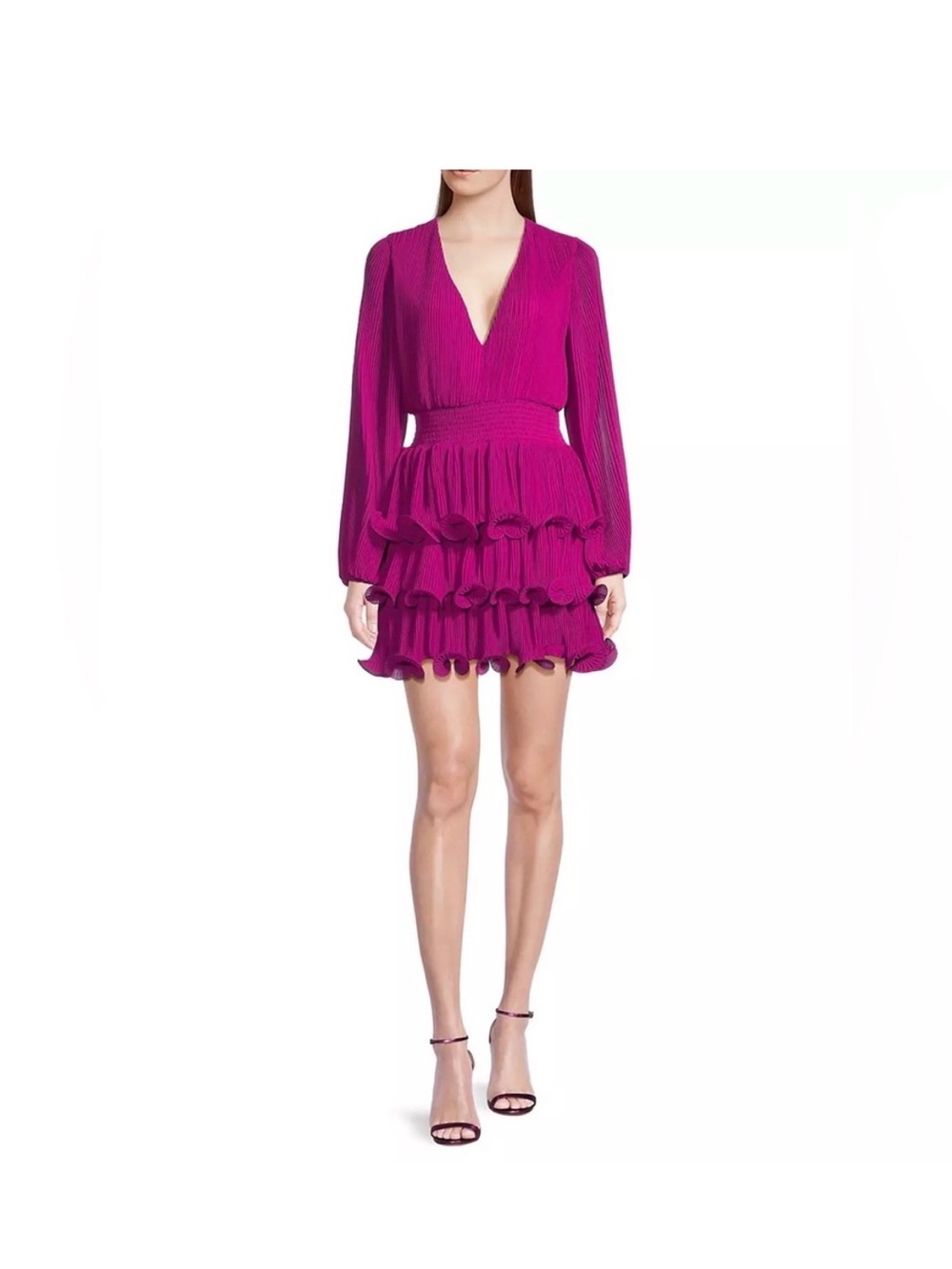 Milly chiffon pleated Ryan dress- size 0- purple